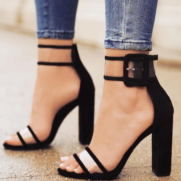 Chic Black Heels - High Heel Sandals - Satin Embellished Heels - Lulus